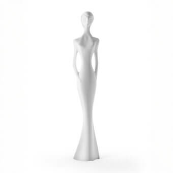 Avant-garde MY YOUR Penelope floor lamp crafted in Italy with a smooth light gray oxidized finish and sculptural form