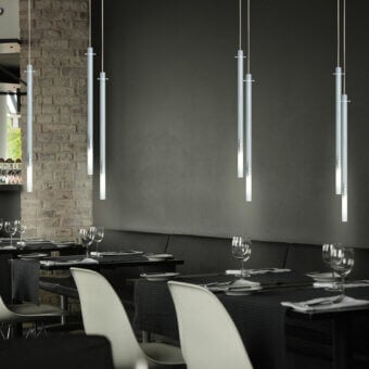 Exceptional Nemo Lighting Canna Nuda suspension lamp in silver with satin metal finish delivers harmonious form and defined illumination