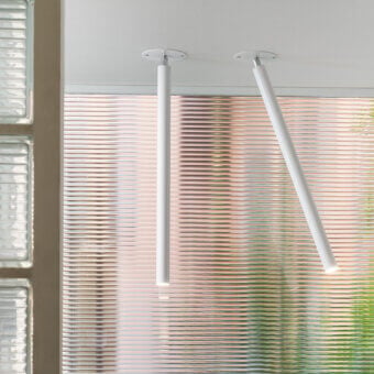 Superior Nemo Lighting Canna Nuda Metallo ceiling lamp crafted in metal with a smooth matte finish