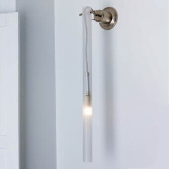 Superior Nemo Lighting Canna Nuda lamp crafted in metal with translucent glass and smooth satin finish
