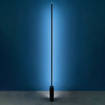 Captivating Nemo Linescapes floor lamp built in sleek black aluminum, PC, and ABS with diffused side emission