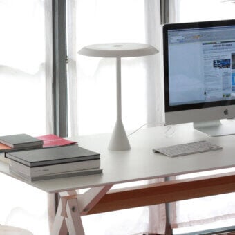 Distinguished Nemo Panama table lamp with durable methacrylate and anti-glare polycarbonate reflector in a matte finish