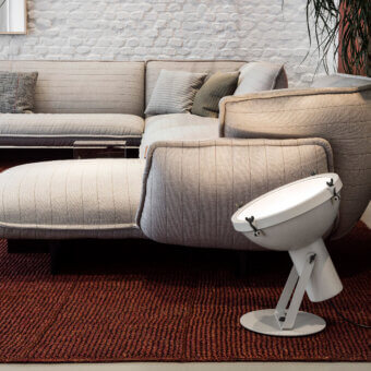 Exceptional Nemo Lighting Projecteur 365 floor lamp crafted in aluminum with glossy white finish and satin silver-toned metal arms
