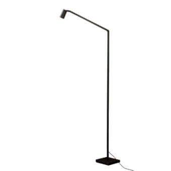 Superior Untitled Reading Floor Lamp with metal construction and matte dark gray finish delivers adjustable task illumination