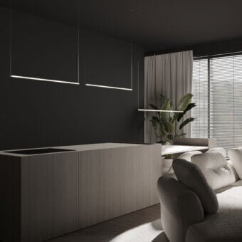 Captivating Stillux The Line suspension lamp with horizontal LED lines crafted in Italy with a matte finish