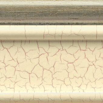 3K04-Craquele ivory on red base 60 gloss + 4A11-Platinum leaf