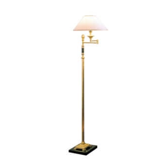 Distinguished Laudarte Vitis floor lamp crafted in bronze with 24K ancient gold plating and stone mother of pearl mosaic base