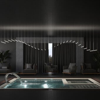 Exceptional Stillux Line 19 suspension lamp delivers even illumination with horizontal LED tubes and matte grey finish