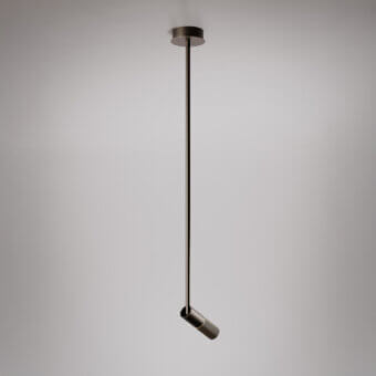 Superior VENICEM Beak suspension lamp crafted in burnished brass with a muted gray matte finish