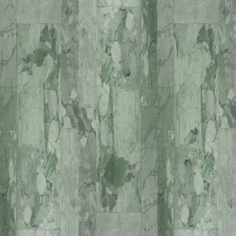 Distinguished Wall&Decò Beige Allure wallpaper with a large-scale stone effect in desaturated green hues and d.SW d.ecodura™ Sand texture