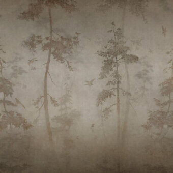 Superior Wall&Decò Charme wallpaper with a poetic woodland scene in a muted beige palette and d.TW finish