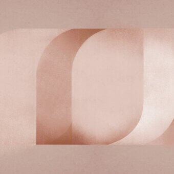 Elegant Wall&Decò Horus wallpaper with layered abstract forms in muted rose tone and d.SW finish