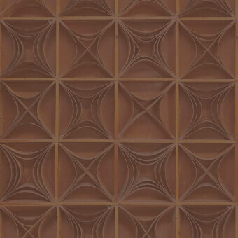 Distinguished Wall&Decò Les Courbes wallpaper with a reddish-brown floral pattern and smooth d.SW finish on sustainable d.ecodura™ substrate