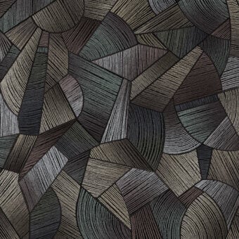 Superior Wall&Decò Long Tale wallpaper with earthy grays and browns, crafted in organic bio-vinyl with a d.TW fabric-effect finish