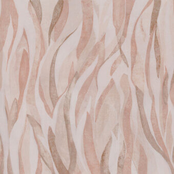 Superior Wall&Decò Majestic Kelp wallpaper with flowing flame-like forms in pale rose and beige tones and a subtle matte finish