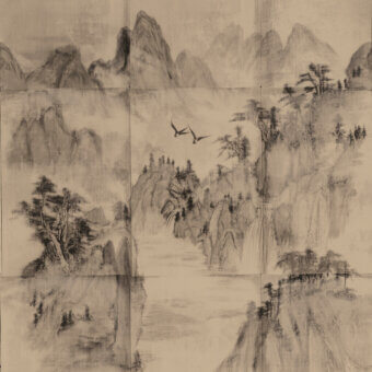 Distinguished Wall&Decò Morning Mist wallpaper with nuanced grayscale tones and a luxurious fabric-effect d.TW finish