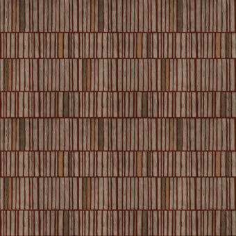 Elegant Wall&Decò By The Way wallpaper with a repeating grid of beige and brown planks on sustainable d.ecodura™ bio-vinyl and d.TW texture
