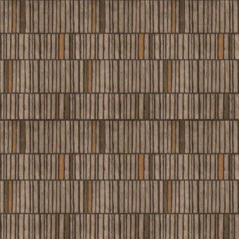 Exclusive Wall&Decò By The Way wallpaper in muted beige-brown tones with a rustic plank grid and d.TW Texture finish