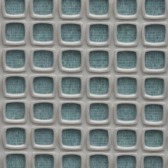 Distinctive Wall&Decò Namikidori Outdoor Wallpaper with muted gray rectangular modules and fiberglass fabric construction, presenting a matte finish