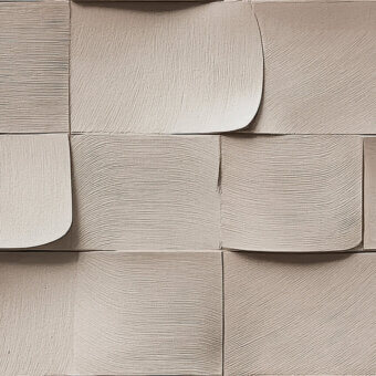 Superior Wall&Decò Scaglie wallpaper exhibits a three-dimensional texture with a neutral beige tone and luxurious fabric-effect d.TW finish