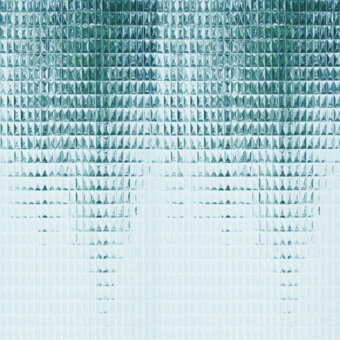 Elegant Wall&Decò Skin wallpaper delivers a captivating three-dimensional surface with a gradient transitioning from deep teal to pale blue resins