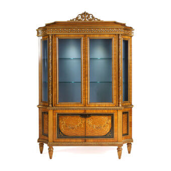 Superior Zanaboni B/5142 cupboard crafted in citronnier and ebony with inlaid mother-of-pearl detailing and internal lighting