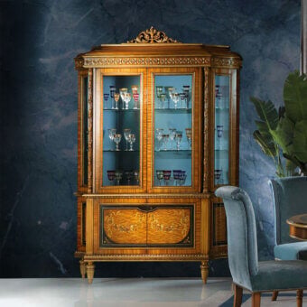 Exquisite Zanaboni B/5142 cupboard crafted from citronnier and ebony wood with mother-of-pearl inlays and glossy finish