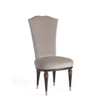 Distinguished Zanaboni S/4600 chair with solid wood frame and muted gray velvet upholstery exhibiting a satin finish