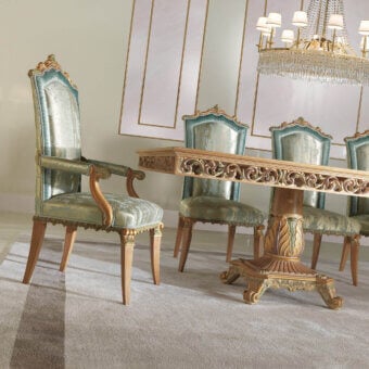 Superior Zanaboni T/5000 table crafted with inlaid marble and hand-carved solid wood exhibiting a glossy finish