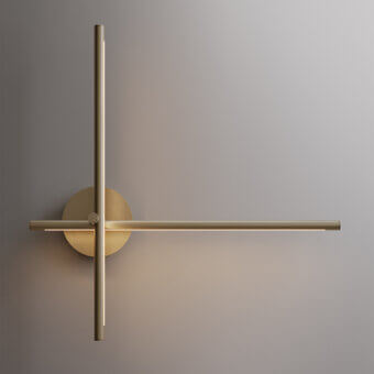 Captivating VENICEM Kitami LED wall lamp in muted gold tone metal with integrated diffused lighting and structured composition