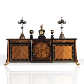 Distinguished Armando Rho A1171 sideboard crafted from solid bois de rose and ebony with ebony and bois de rose tone finish