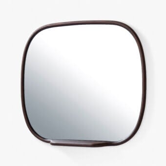 Distinguished Carpanese Home Shine mirror crafted with natural glass and solid ash wood in a satin finish
