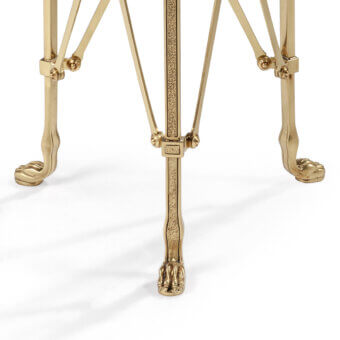 Exquisite Provasi 0573 side table crafted with slender brass and prestigious marble, delivering a luminous golden finish