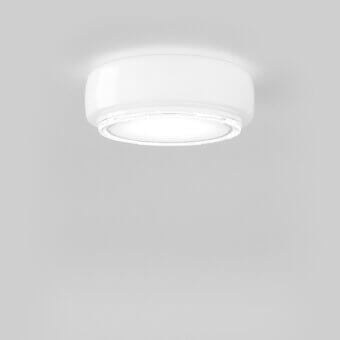 Exceptional Vistosi Bot ceiling lamp crafted with hand-blown glossy white glass creating radiant ambient and accent illumination