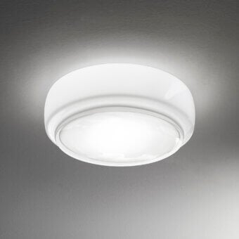 Superior Vistosi Bot ceiling lamp crafted with glossy white glass radiating soft light for modern interiors