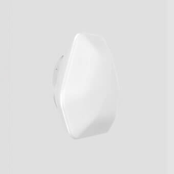Exceptional Vistosi Modulor wall lamp crafted in beveled glass with a smooth, white matte finish