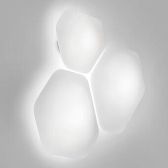 Superior Vistosi Modulor wall lamp with interconnected modules in bright neutral white and smooth matte finish