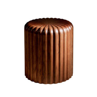 Luxury Zanaboni Babylon ottoman crafted from solid wood with vertically fluted detailing and a satin finish