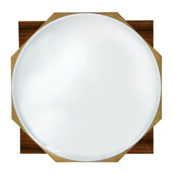Superior Zanaboni Parade mirror crafted in glossy eucalyptus wood with a satin finish and natural wood grain
