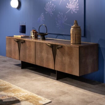 Exceptional Zanaboni Romance sideboard crafted from wood with a satin finish in a rich medium tone