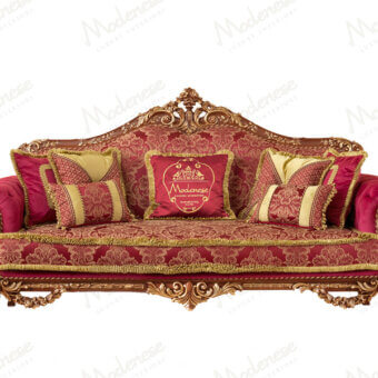 Red and gold damask fabric