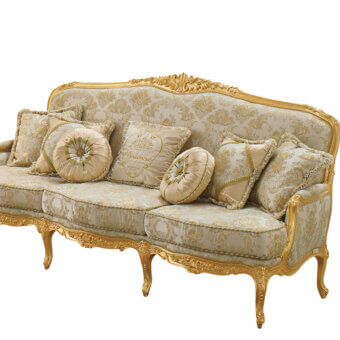 Ivory and gold damask fabric