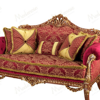 Red and gold damask fabric