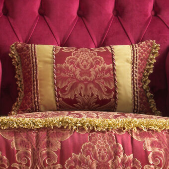 Red and gold damask fabric