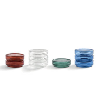 Superior Billiani Stack side table in translucent blue blown glass with a smooth glossy surface