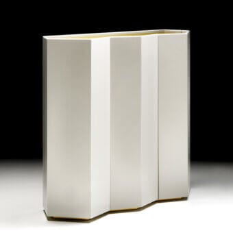 Exceptional Black Tie Gemma cupboard crafted in coated wood with pale off-white and cream hues and matte finish