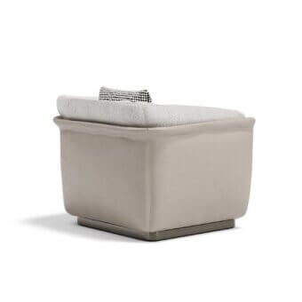 Superior Capital Allure lounge chair upholstered in neutral beige fabric with light gray textured cushions and elegant metal accents
