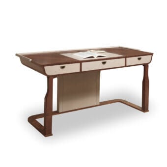 Distinguished Carpanelli Desyo desk crafted in dark brown wood with a glossy desktop and satin finish