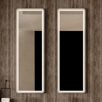 Distinguished Norah Design MCVSPC05-06-07 mirror with light beige Norahcryl and integrated LED backlighting in a velvety matt finish
