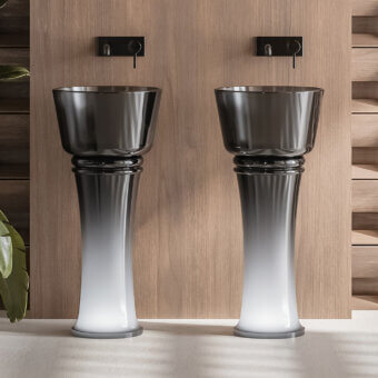 Architectural Norah Design ARCN 01 sink crafted in Norahcrystal with gradient finish embodying contemporary wellness elegance